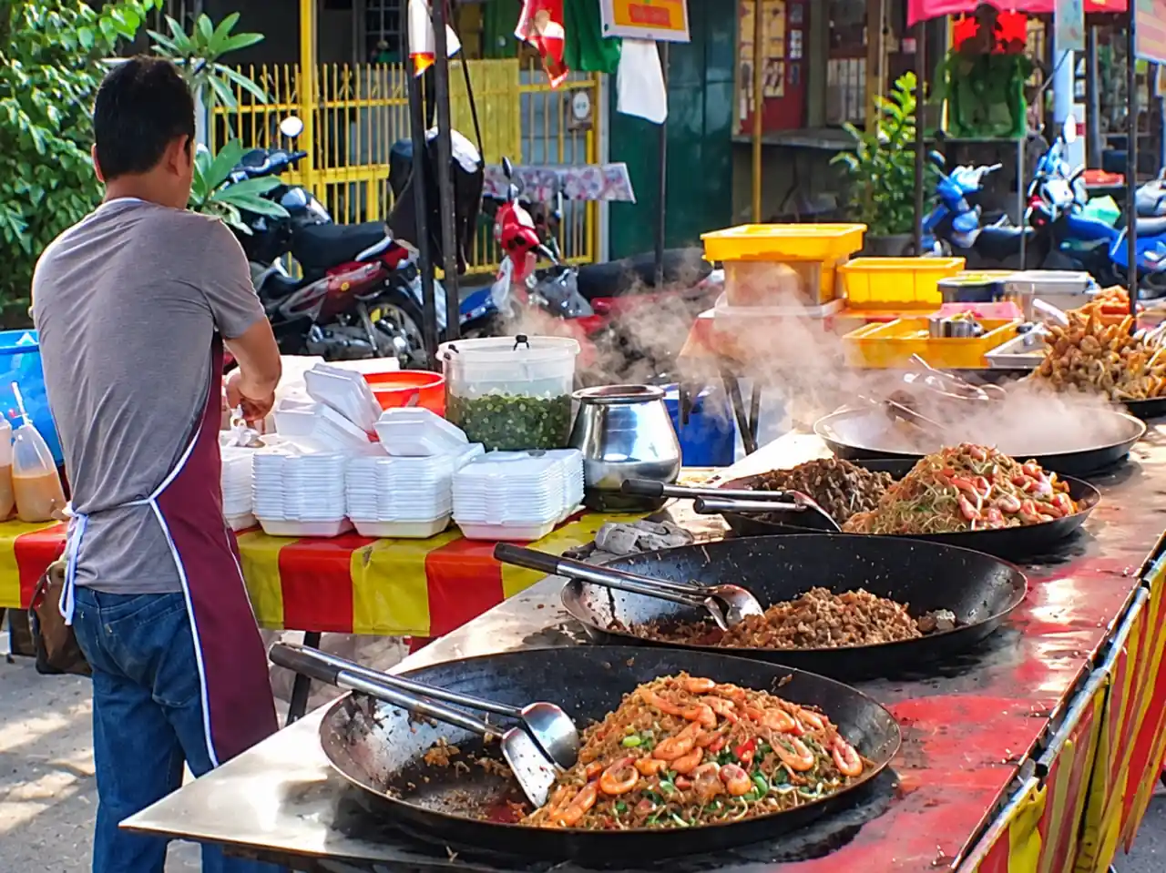 Gerai makanan jalanan di Kampung Baru yang menyediakan hidangan segar